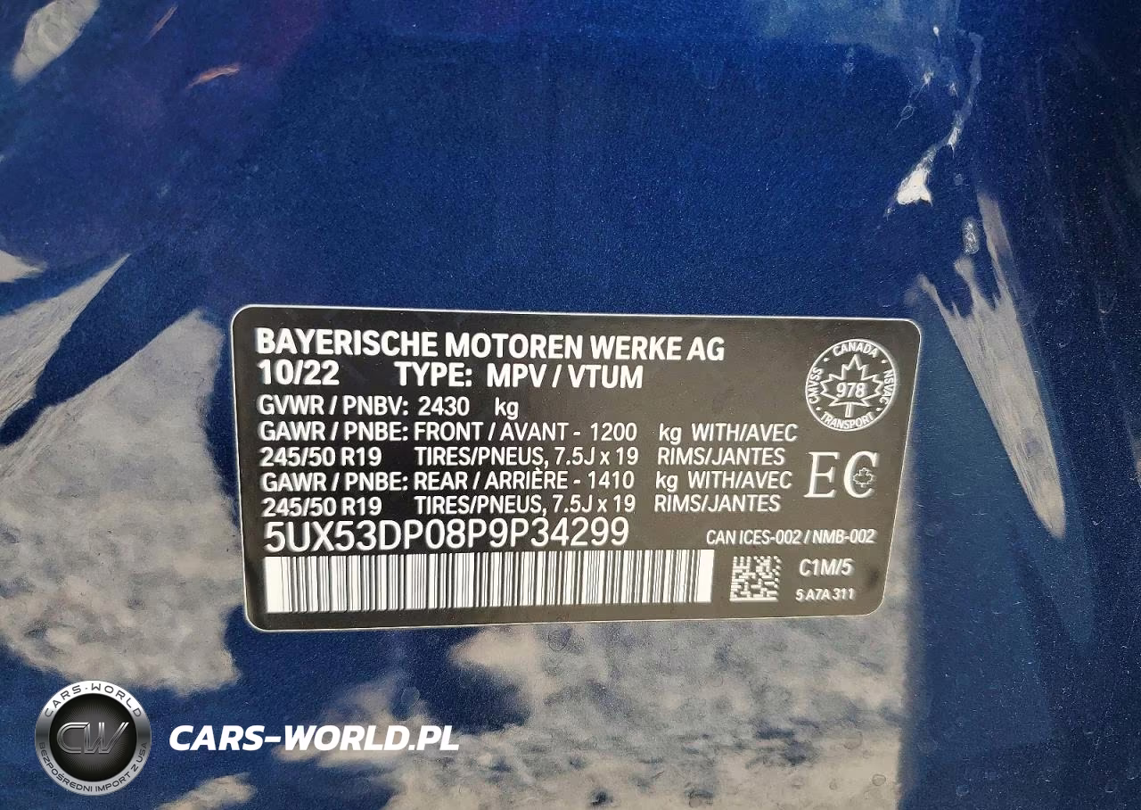 2023 BMW X3 xDrive30I VIN:5UX53DP08P9P34299 - 14