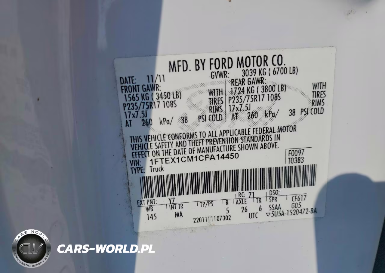 2012 Ford F150 Super Cab VIN:1FTEX1CM1CFA14450 - 12