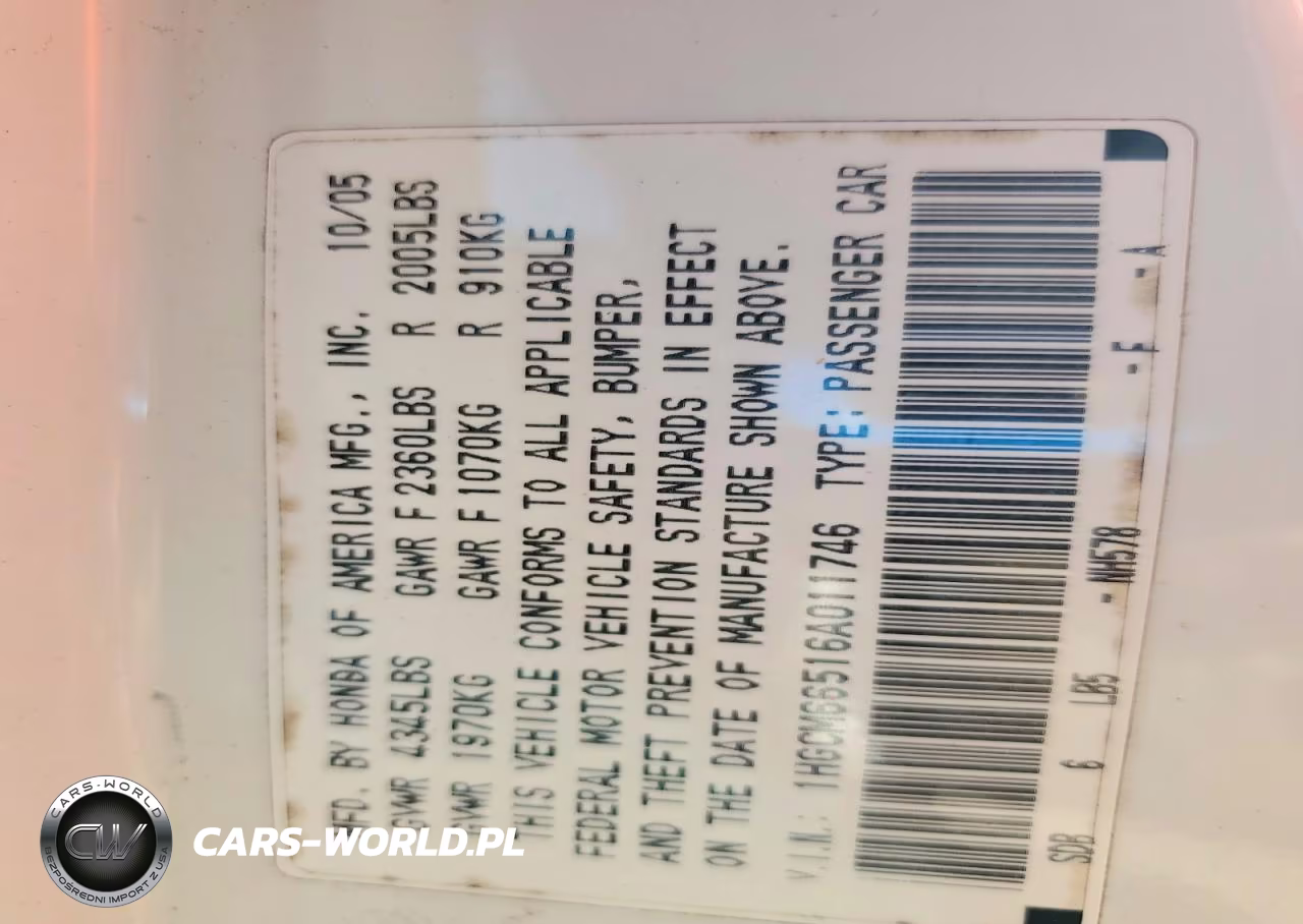 2006 Honda Accord Ex VIN:1HGCM66516A011746 - 12