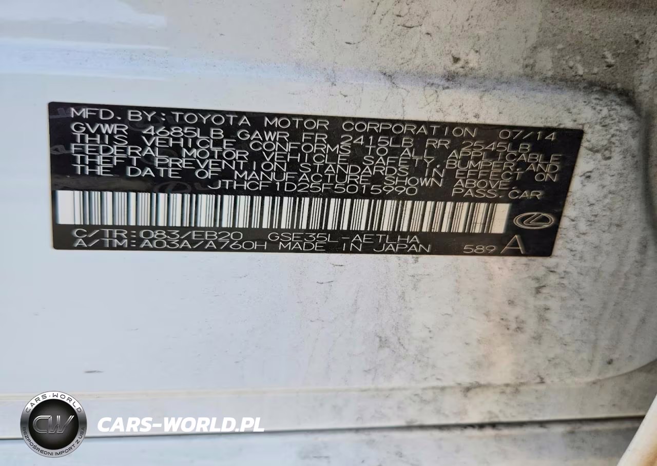 2015 Lexus Is 250 VIN:JTHCF1D25F5015990 - 12