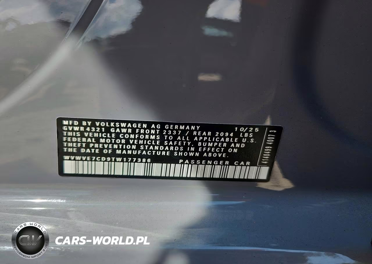 2026 Volkswagen Gti Autobahn VIN:WVWVE7CD9TW177386 - 12