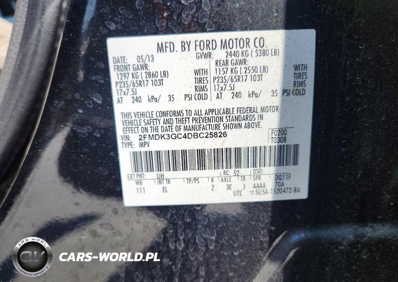 2013 Ford Edge Se VIN:2FMDK3GC4DBC25826 - 14