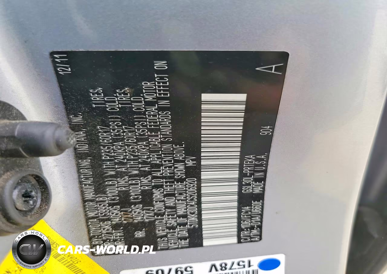 2012 Toyota Sienna Le VIN:5TDKK3DC4CS206920 - 14