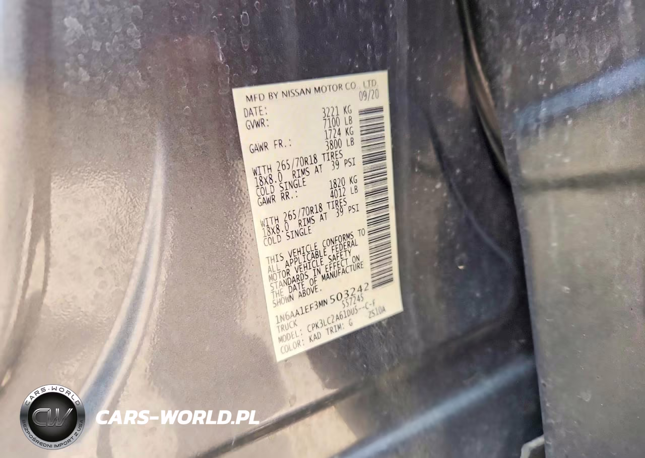 2021 Nissan Titan Sv VIN:1N6AA1EF3MN503242 - 12