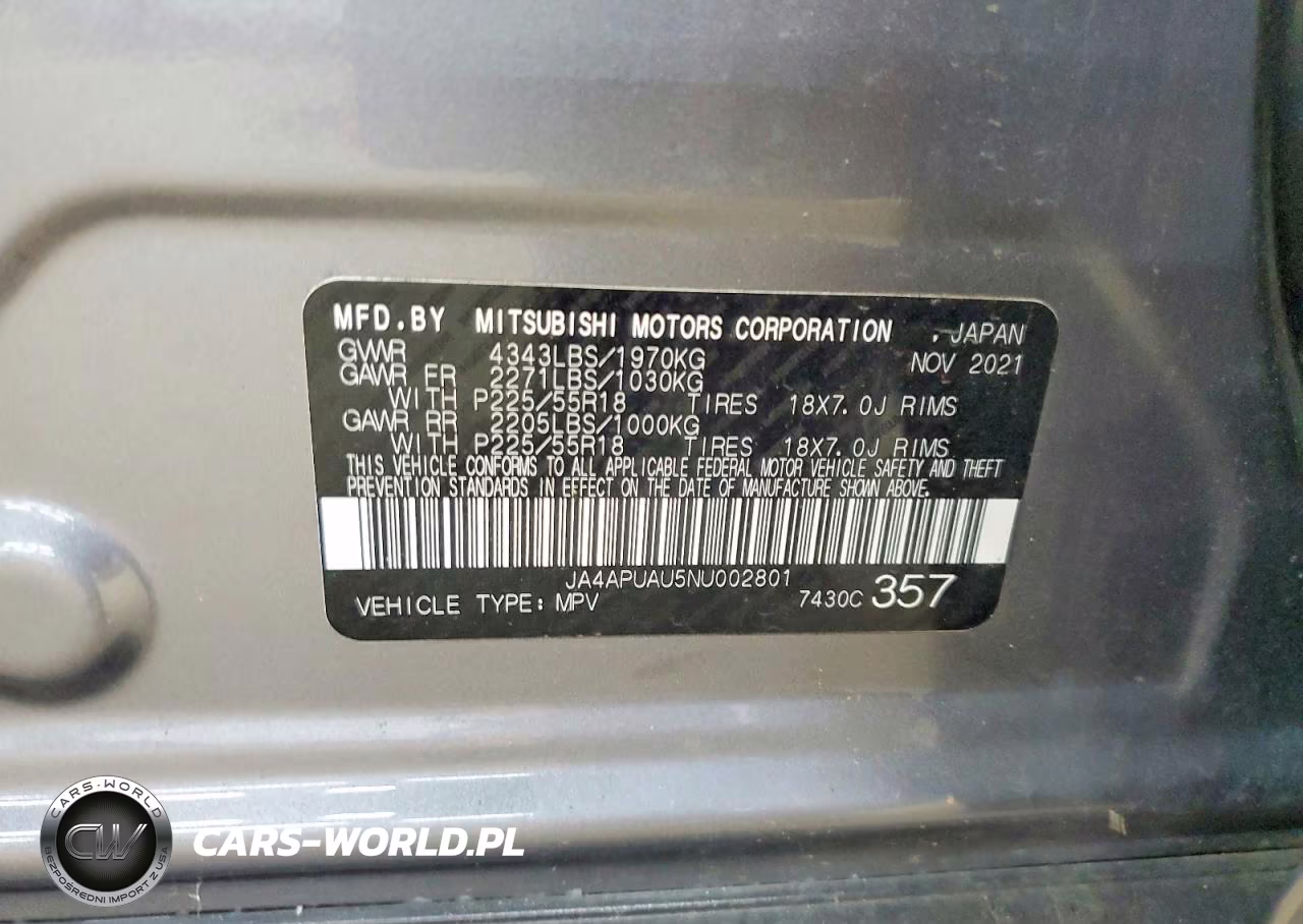 2022 Mitsubishi Outlander Sport Es VIN:JA4APUAU5NU002801 - 13