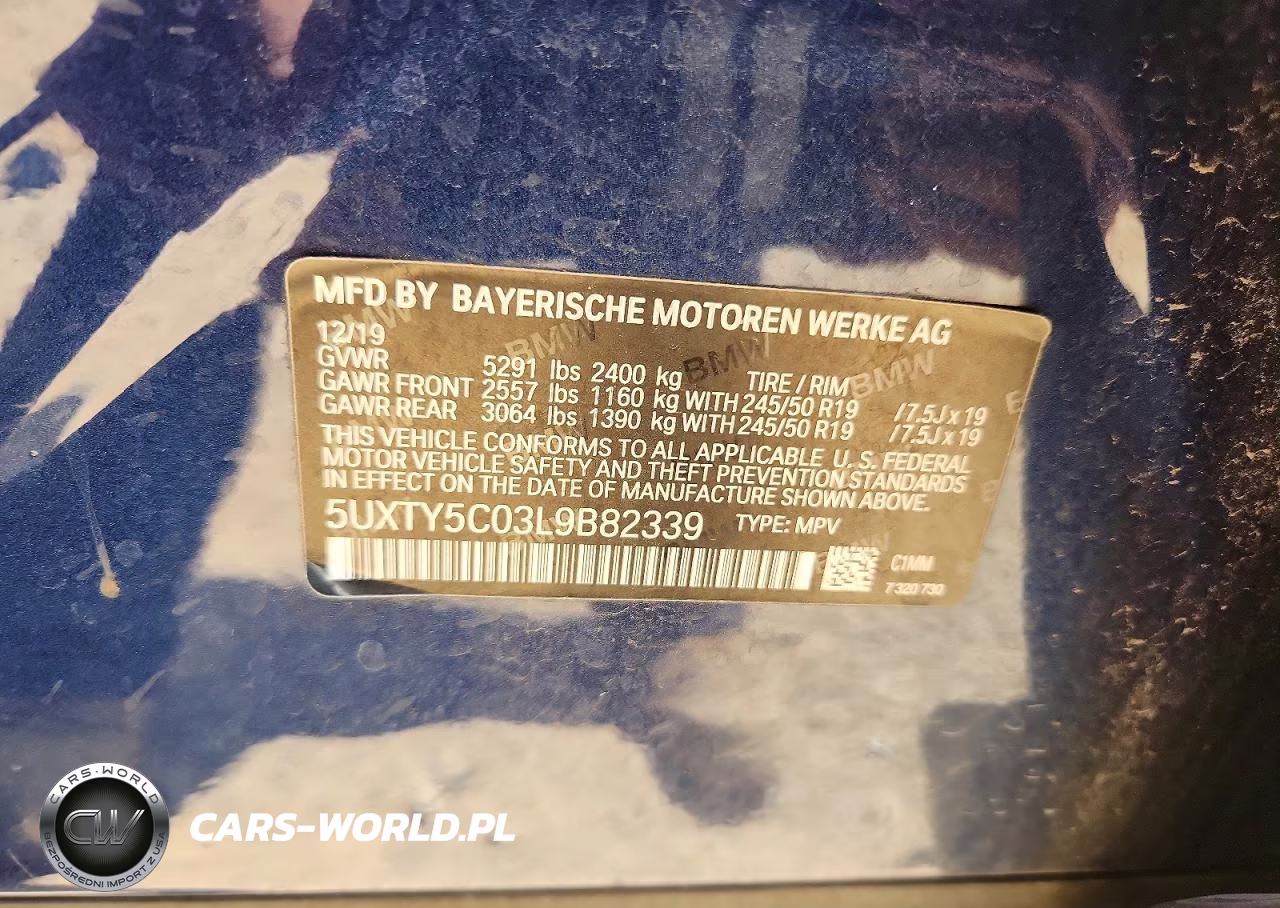 2020 BMW X3 xDrive30I VIN:5UXTY5C03L9B82339 - 13