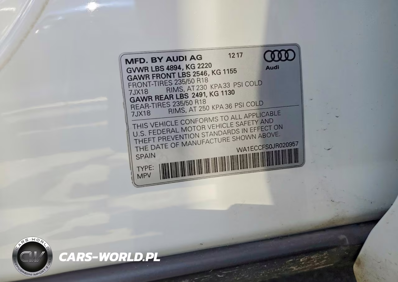 2018 Audi Q3 VIN:WA1ECCFS0JR020957 - 13