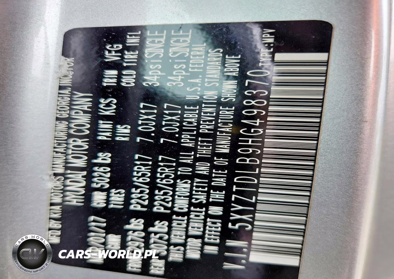 2017 Hyundai Santa Fe Sport 2.4L VIN:5XYZTDLB9HG498370 - 14