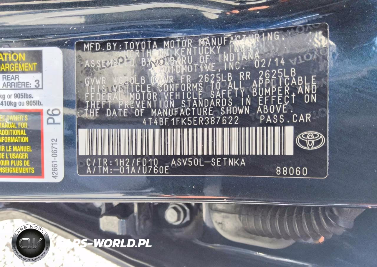 2014 Toyota Camry Le VIN:4T4BF1FK5ER387622 - 12