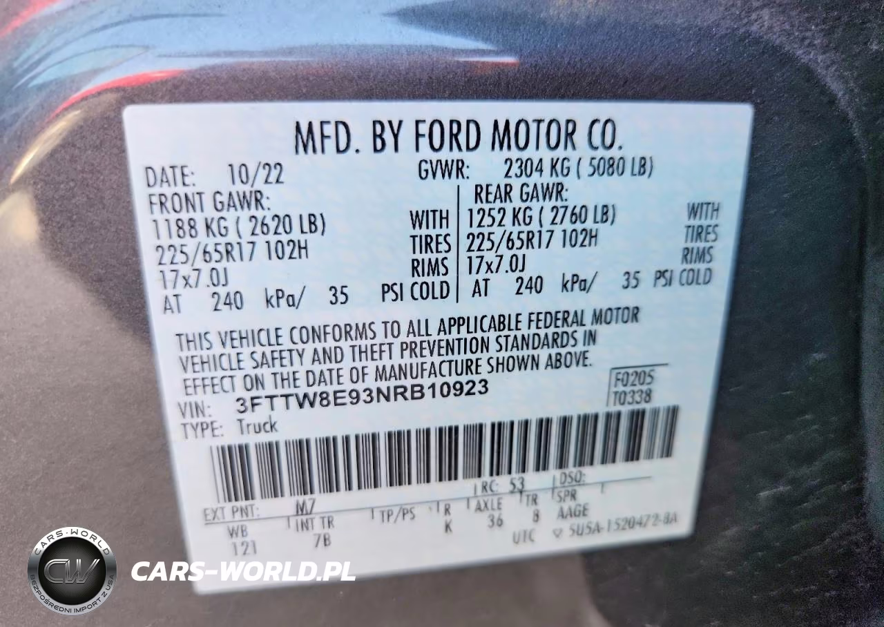 2022 Ford Maverick Xl VIN:3FTTW8E93NRB10923 - 12