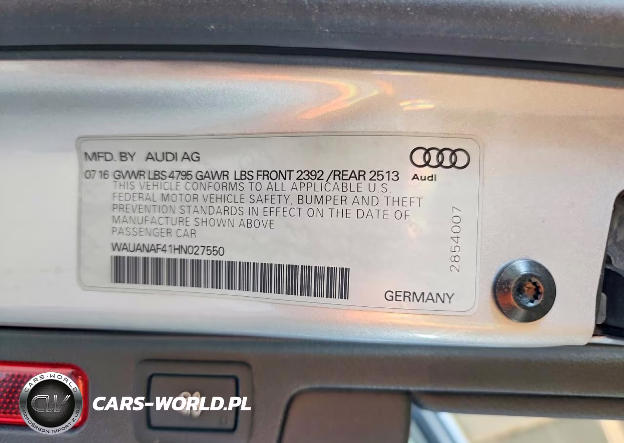 2017 Audi A4 Premium VIN:WAUANAF41HN027550 - 12