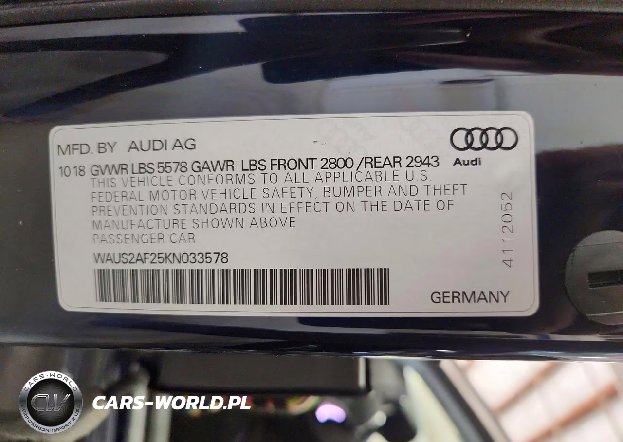 2019 Audi A7 Prestige VIN:WAUS2AF25KN033578 - 13