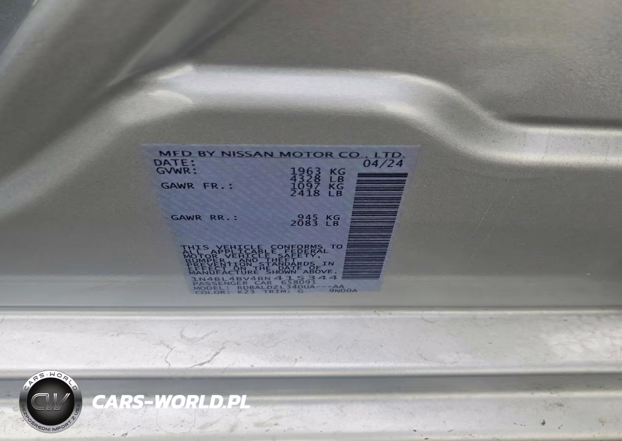 2024 Nissan Altima S VIN:1N4BL4BV4RN415344 - 12