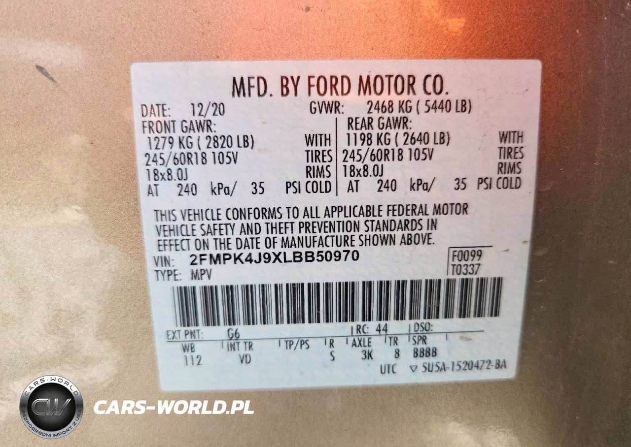 2020 Ford Edge Sel VIN:2FMPK4J9XLBB50970 - 13