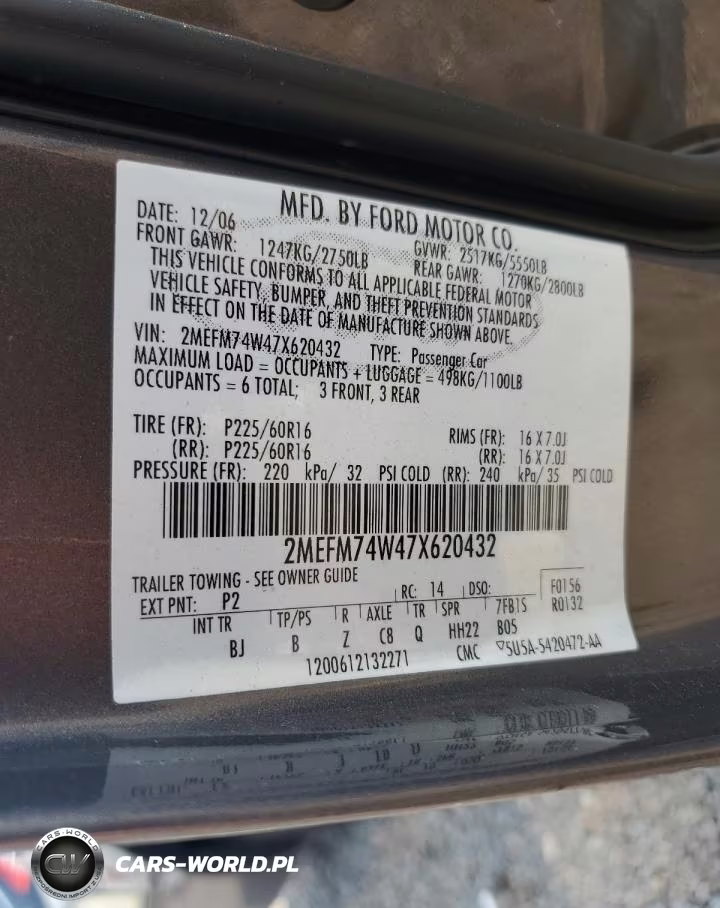 2007 Mercury Grand Marquis Gs VIN:2MEFM74W47X620432 - 12