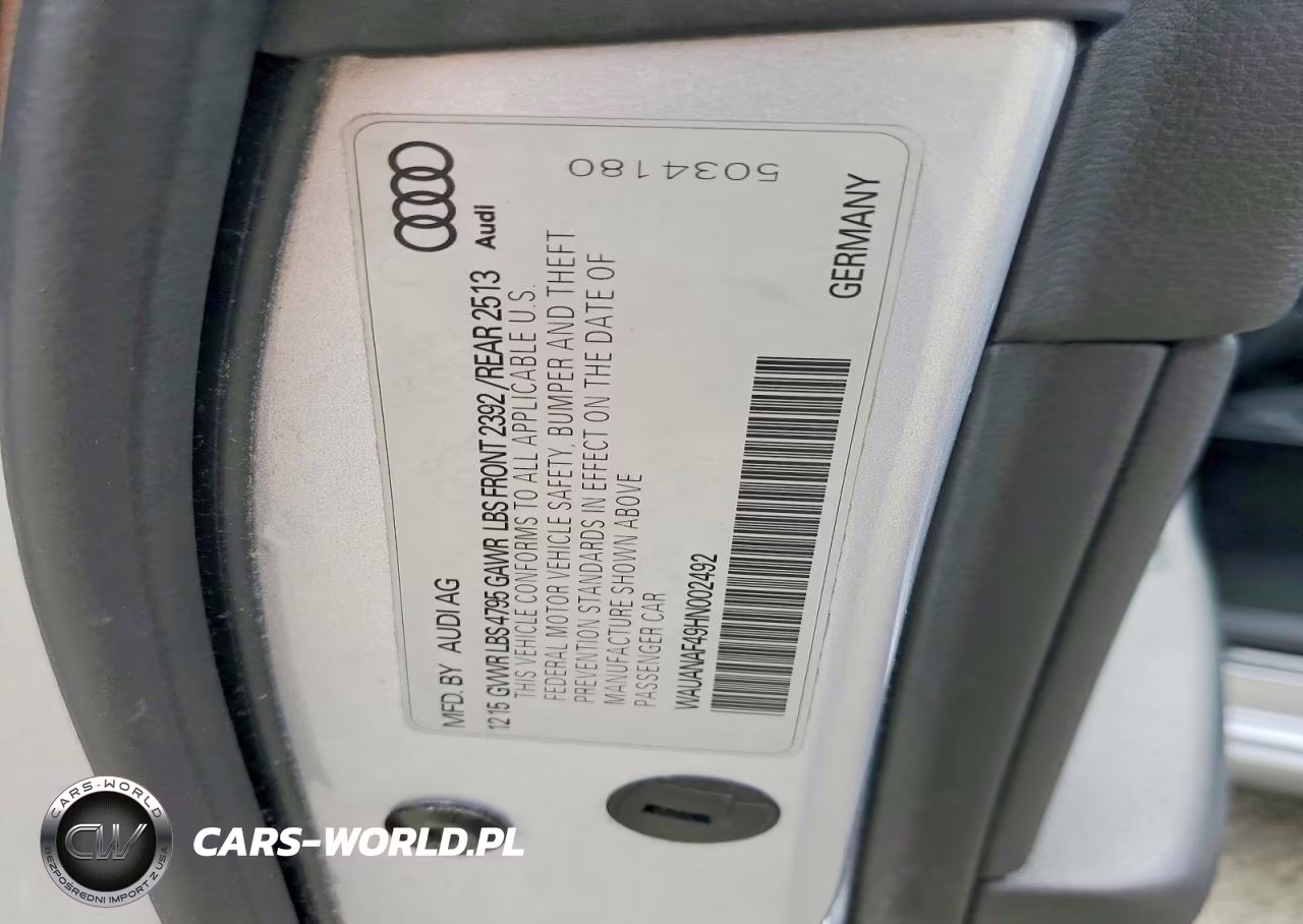 2017 Audi A4 Premium VIN:WAUANAF49HN002492 - 12