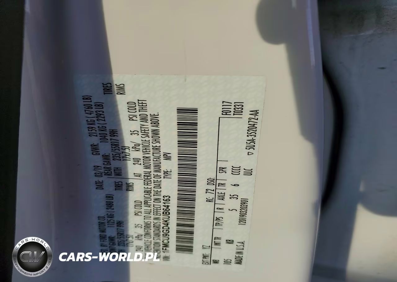 2019 Ford Escape Se VIN:1FMCU9GD4KUB64163 - 14