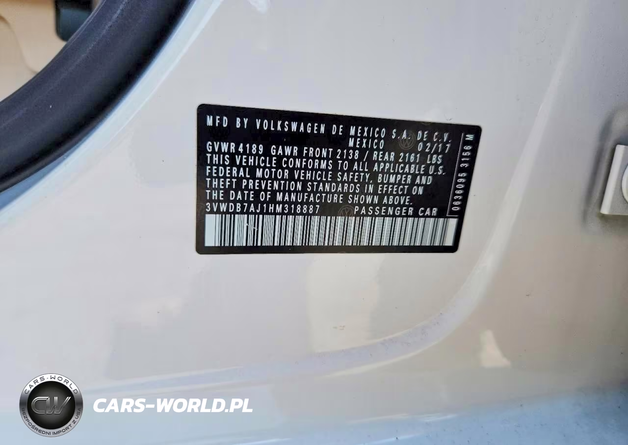 2017 Volkswagen Jetta Se VIN:3VWDB7AJ1HM318887 - 12