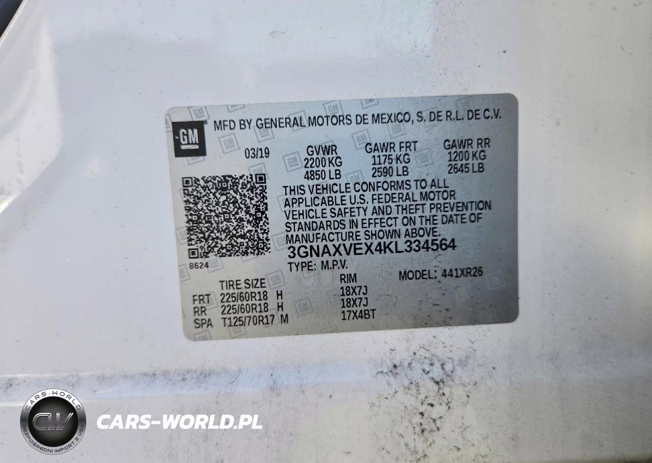 2019 Chevrolet Equinox Lt VIN:3GNAXVEX4KL334564 - 14