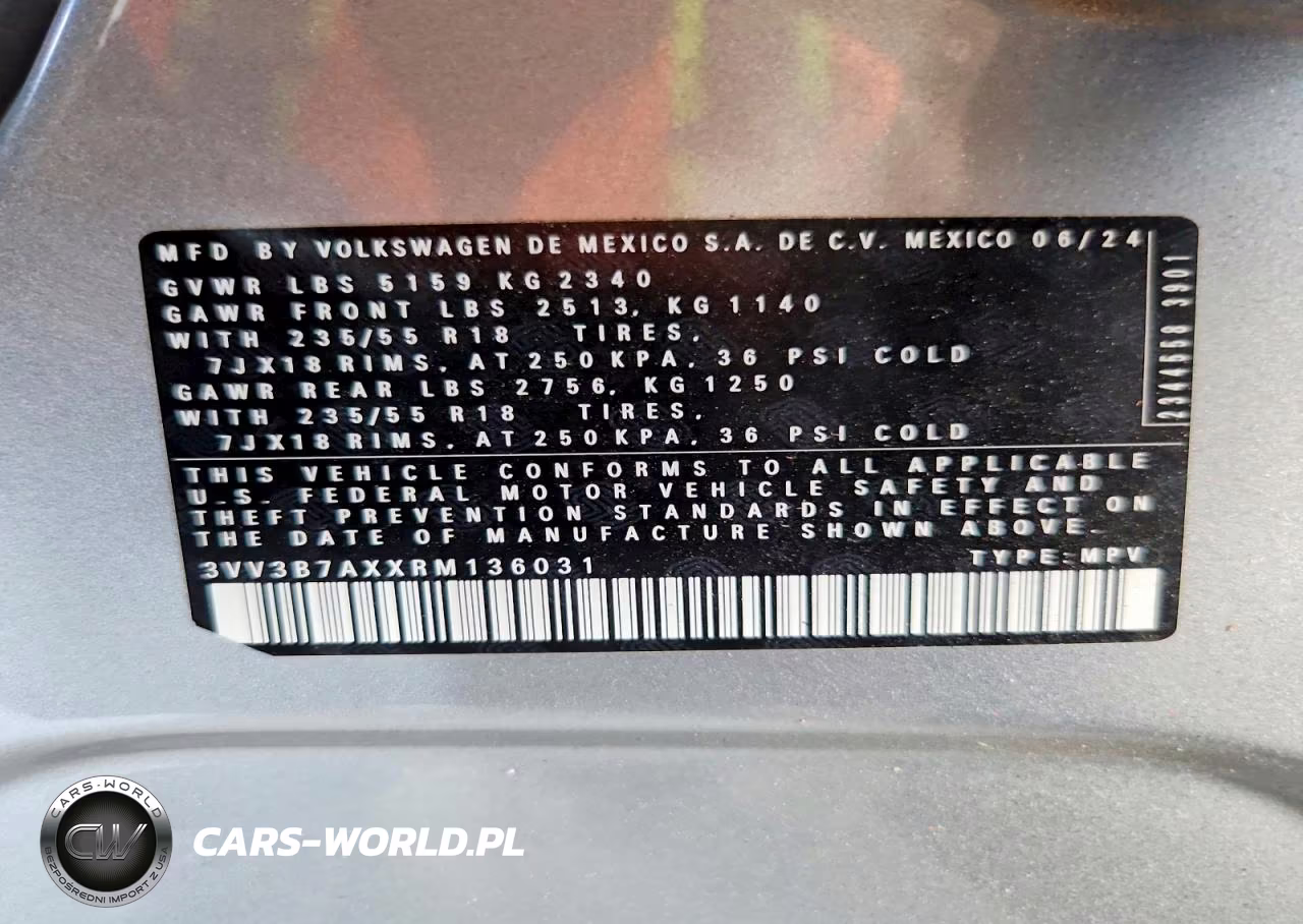 2024 Volkswagen Tiguan Se VIN:3VV3B7AXXRM136031 - 13