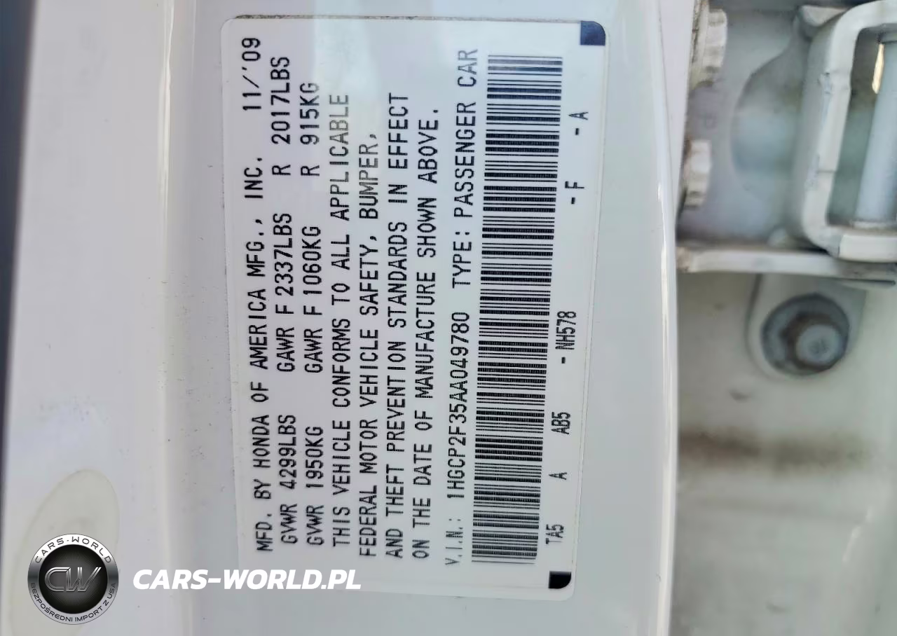2010 Honda Accord Lx VIN:1HGCP2F35AA049780 - 12