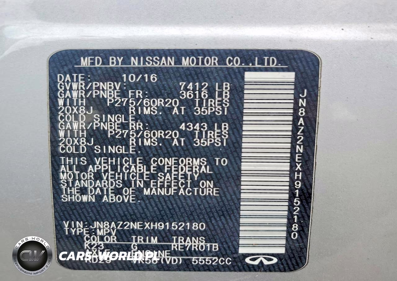 2017 Infiniti Qx80 Base VIN:JN8AZ2NEXH9152180 - 14