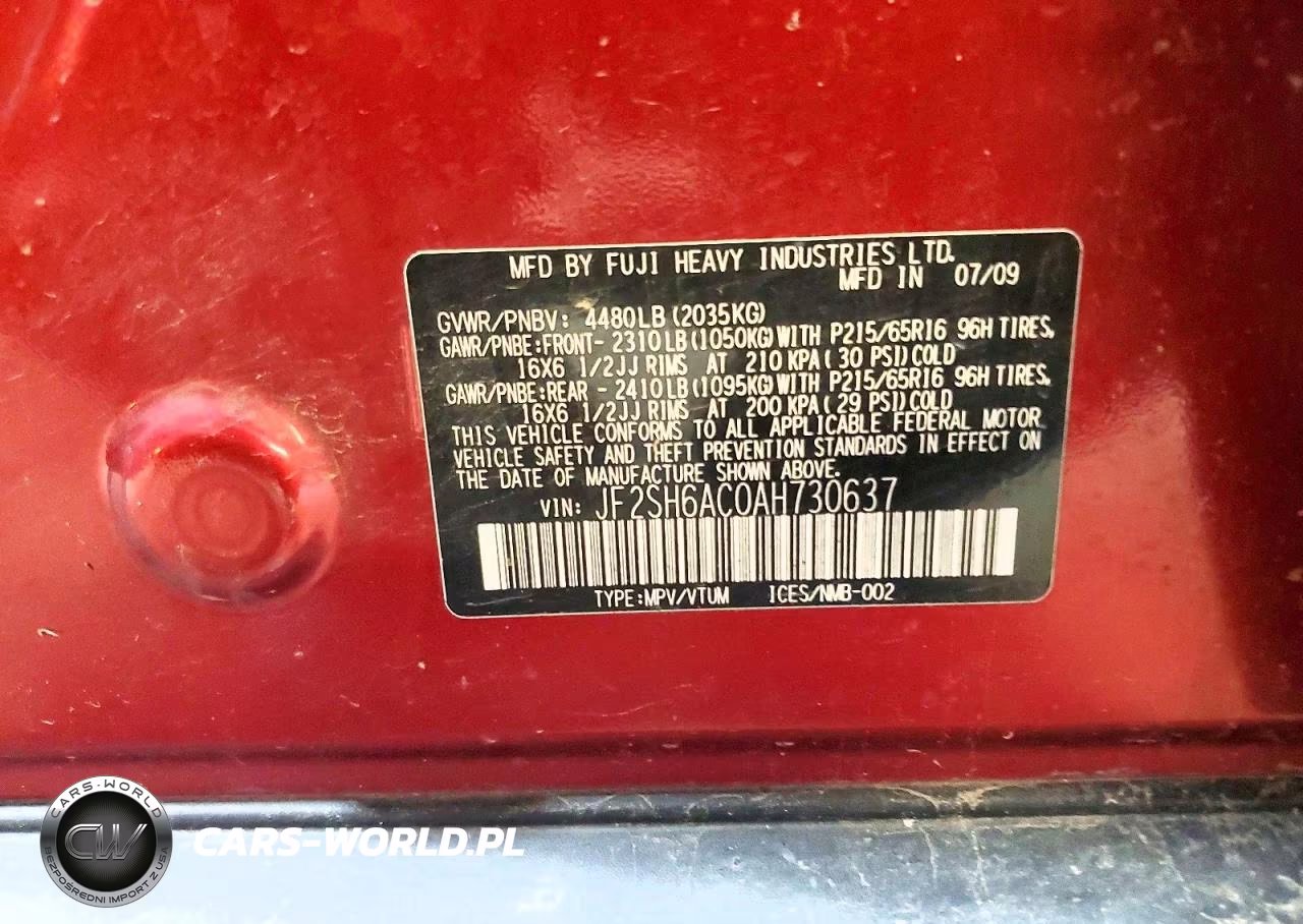 2010 Subaru Forester 2.5X VIN:JF2SH6AC0AH730637 - 13