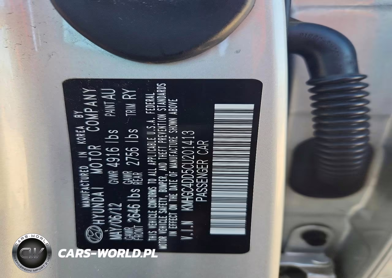 2012 Hyundai Genesis 3.8L VIN:KMHGC4DD5CU201413 - 12