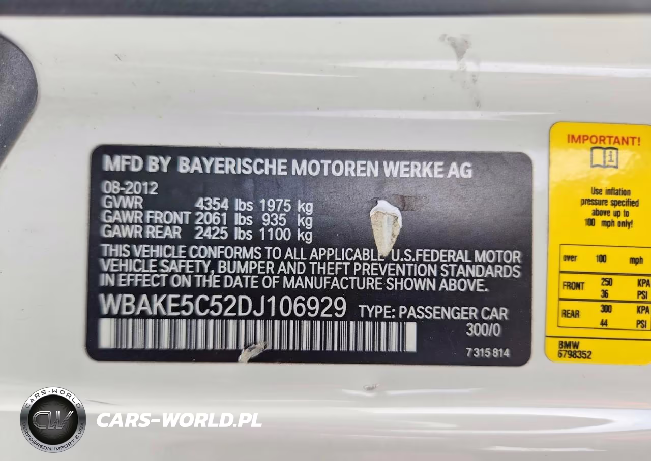 2013 BMW 328 I Sulev VIN:WBAKE5C52DJ106929 - 12