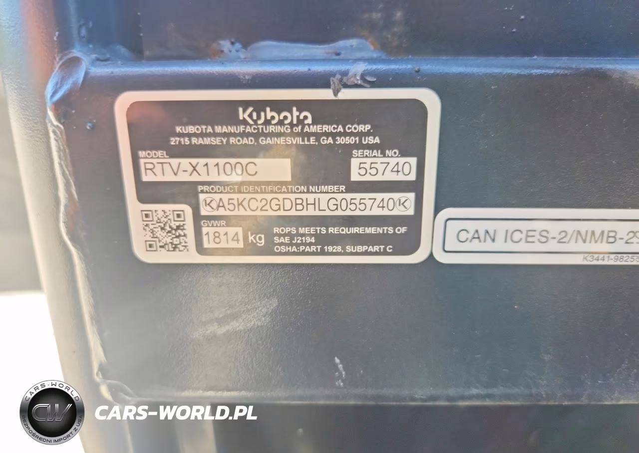2022 Kubota Rtv-X1100C Utility Vehicle VIN:A5KC2GDBHLG05570 - 10