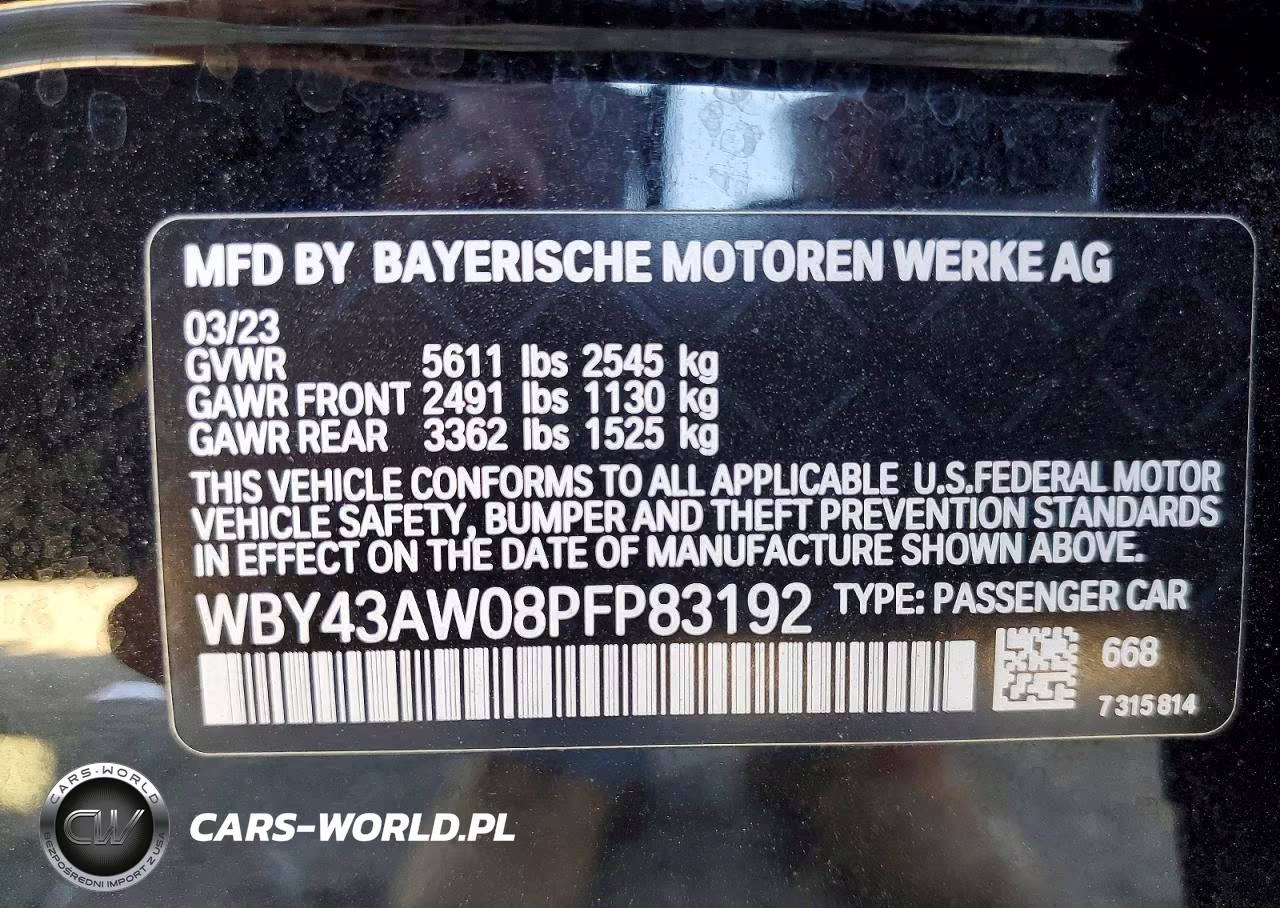 2023 BMW I4 Edrive 35 VIN:WBY43AW08PFP83192 - 13