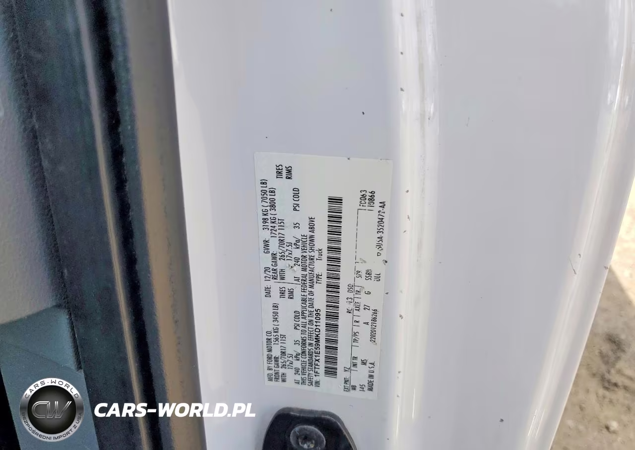 2021 Ford F150 Super Cab VIN:1FTFX1E59MKD11095 - 12