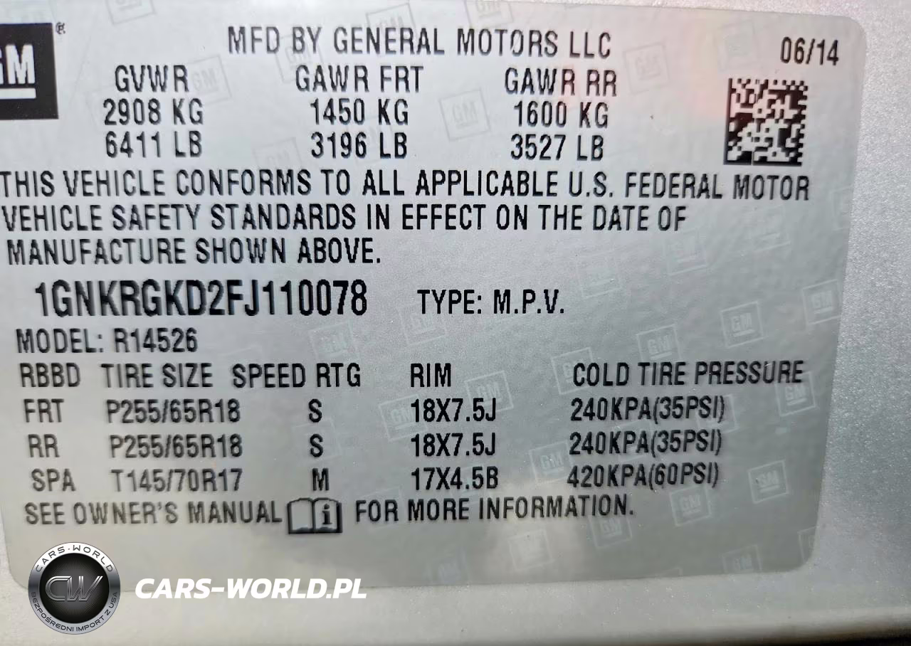 2015 Chevrolet Traverse Lt VIN:1GNKRGKD2FJ110078 - 13