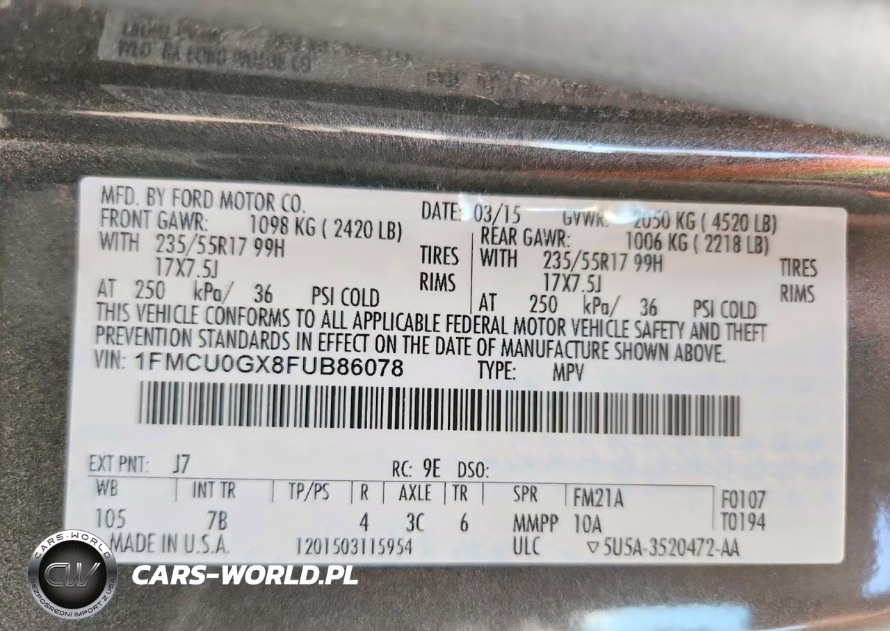 2015 Ford Escape Se VIN:1FMCU0GX8FUB86078 - 13