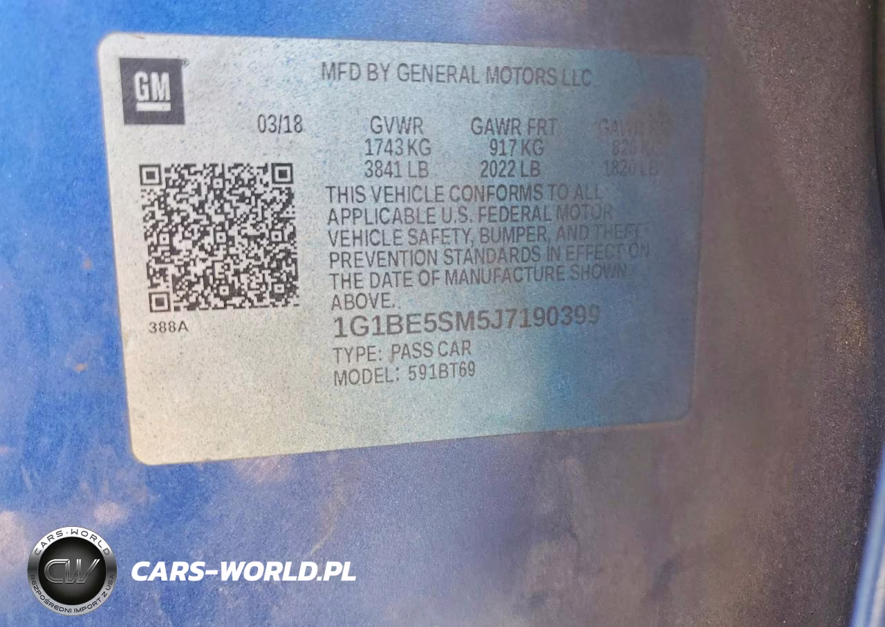 2018 Chevrolet Cruze Lt VIN:1G1BE5SM5J7190399 - 13