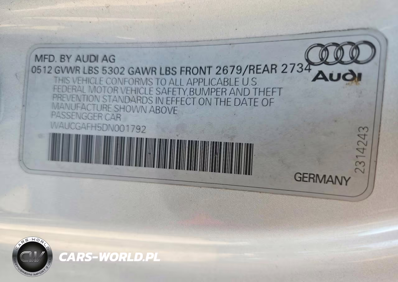 2013 Audi S5 Premium Plus VIN:WAUCGAFH5DN001792 - 12