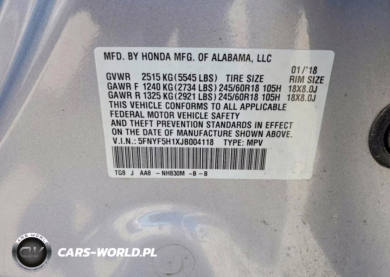 2018 Honda Pilot Lx VIN:5FNYF5H1XJB004118 - 13