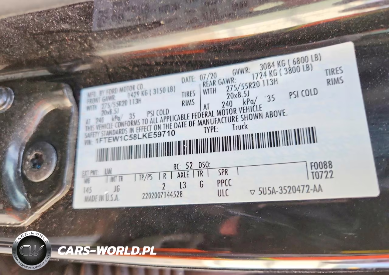 2020 Ford F150 Supercrew VIN:1FTEW1C58LKE59710 - 12