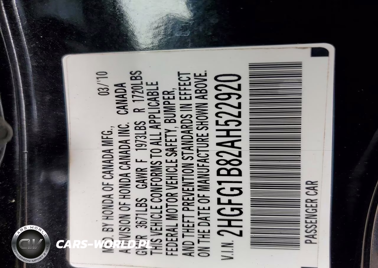 2010 Honda Civic Ex VIN:2HGFG1B82AH522920 - 12