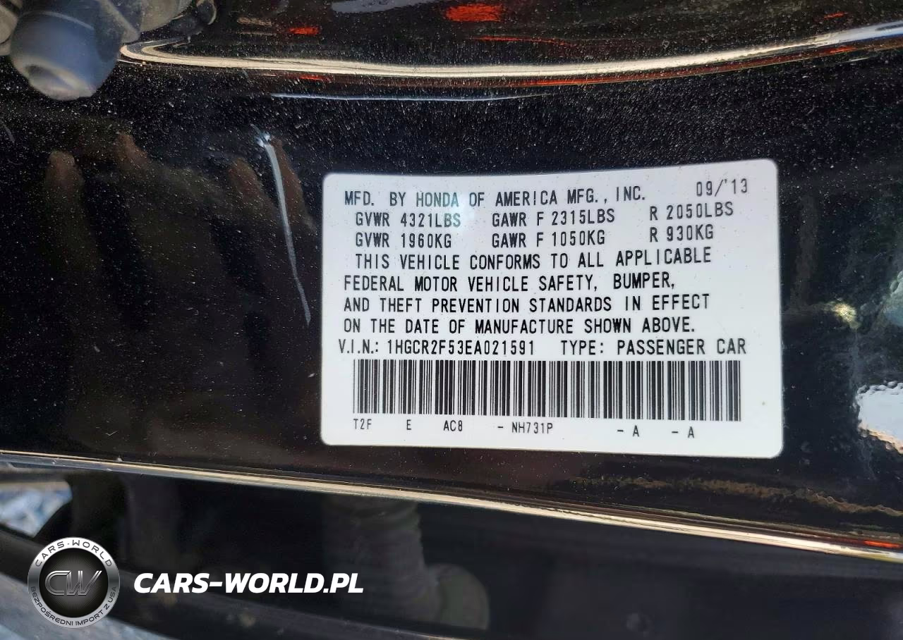 2014 Honda Accord Sport VIN:1HGCR2F53EA021591 - 13
