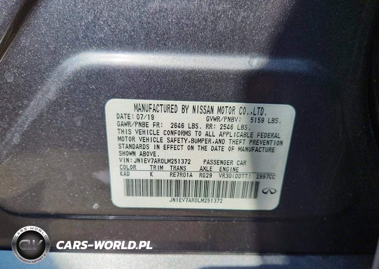 2020 Infiniti Q50 3.0T Luxe VIN:JN1EV7AR0LM251372 - 12