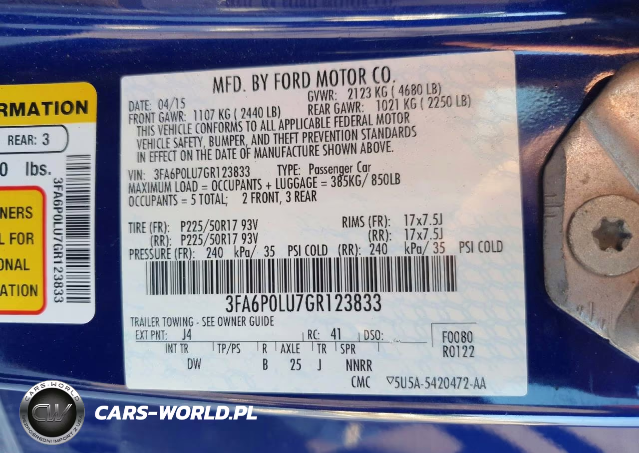 2016 Ford Fusion Se Hybrid VIN:3FA6P0LU7GR123833 - 12
