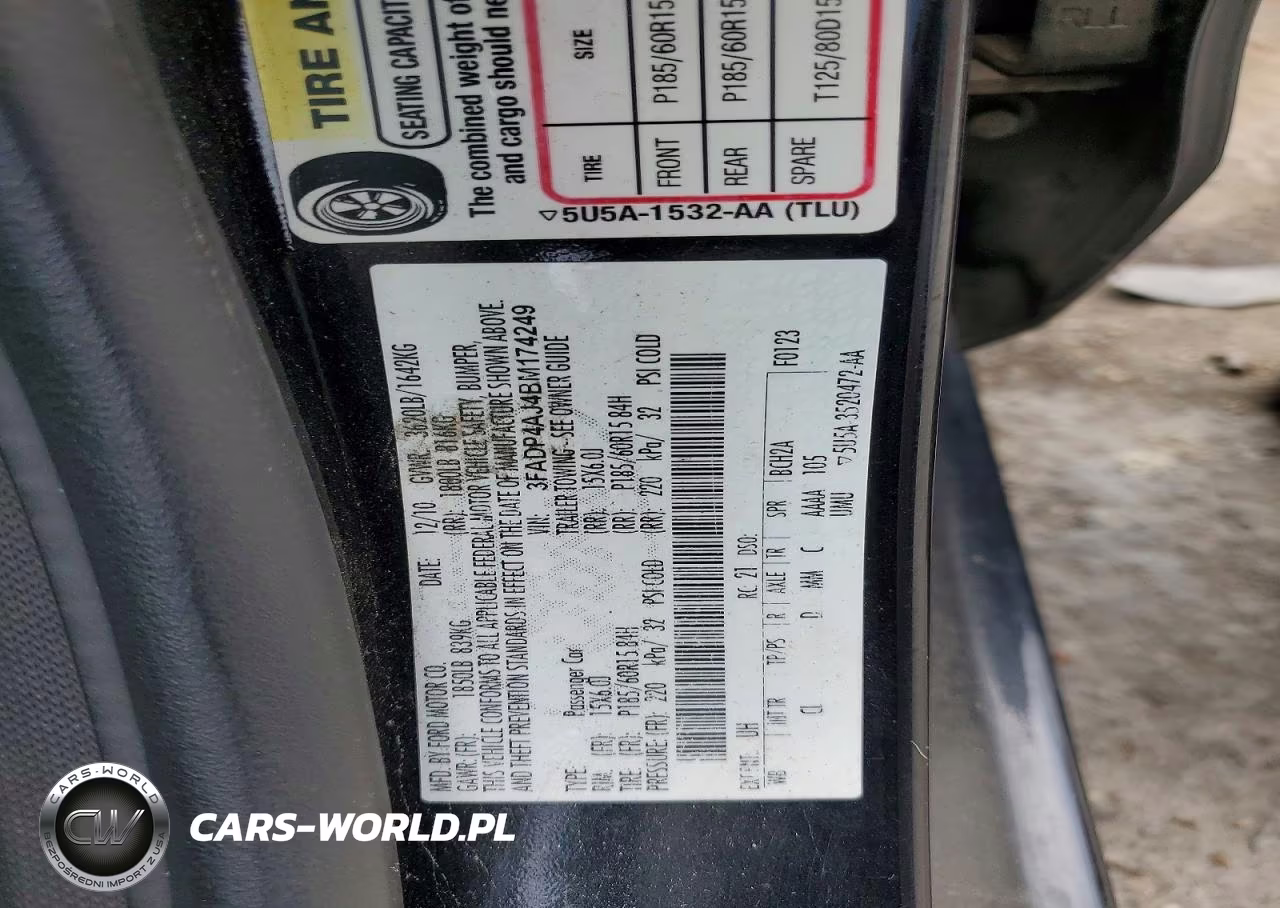 2011 Ford Fiesta S VIN:3FADP4AJ4BM174249 - 12