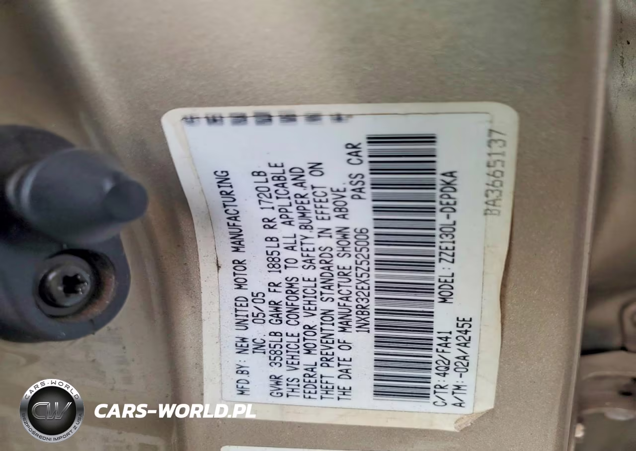 2005 Toyota Corolla Ce VIN:1NXBR32EX5Z525006 - 12