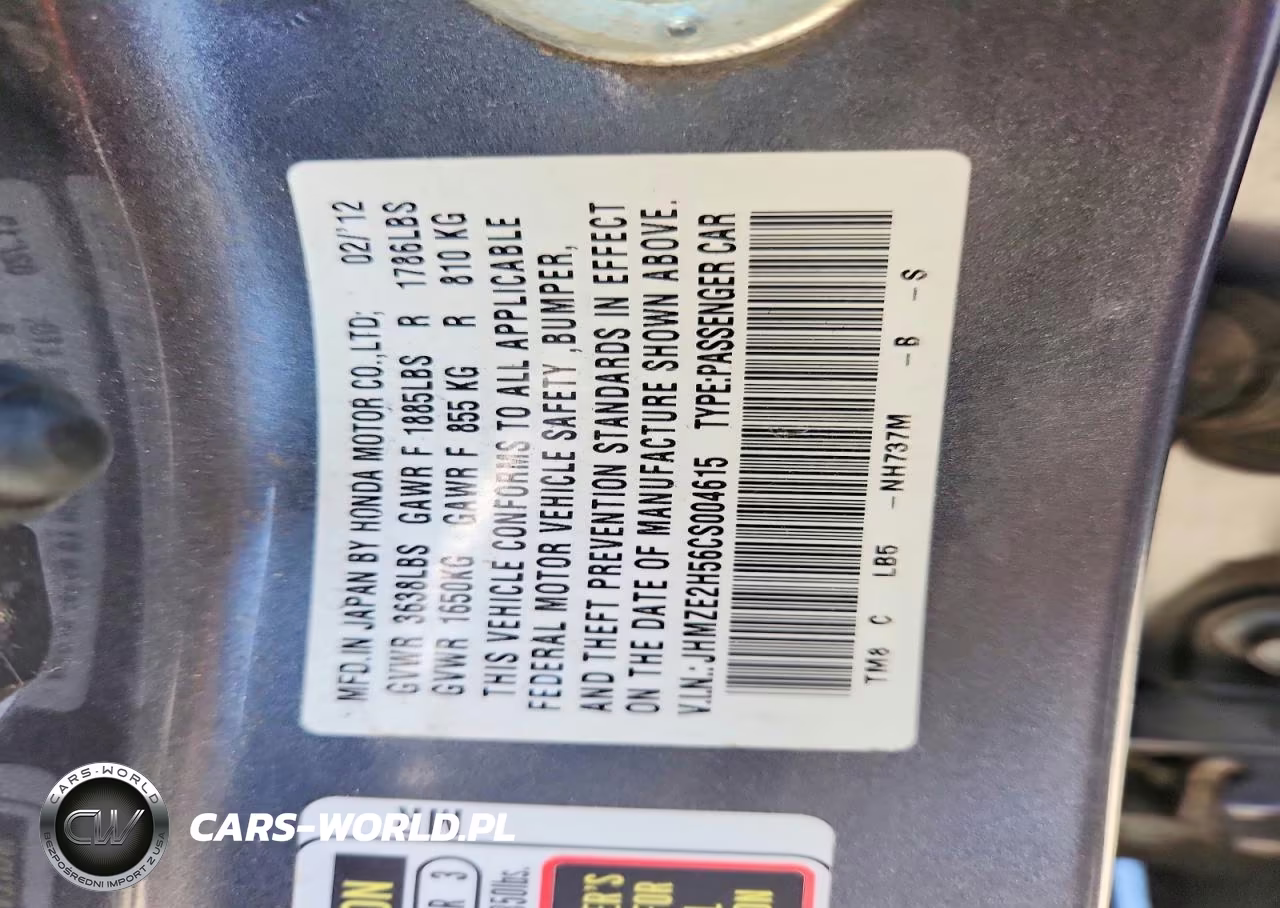 2012 Honda Insight Lx VIN:JHMZE2H56CS004615 - 13