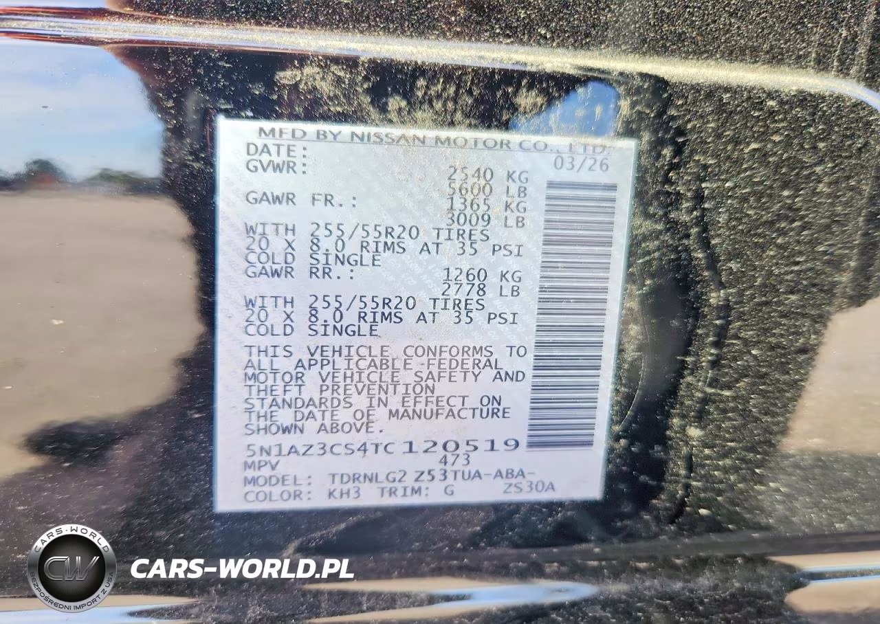 2026 Nissan Murano Sl VIN:5N1AZ3CS4TC120519 - 13