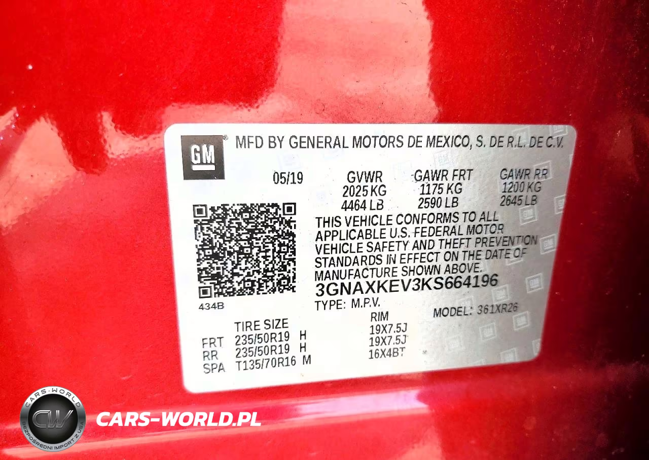 2019 Chevrolet Equinox Lt VIN:3GNAXKEV3KS664196 - 12