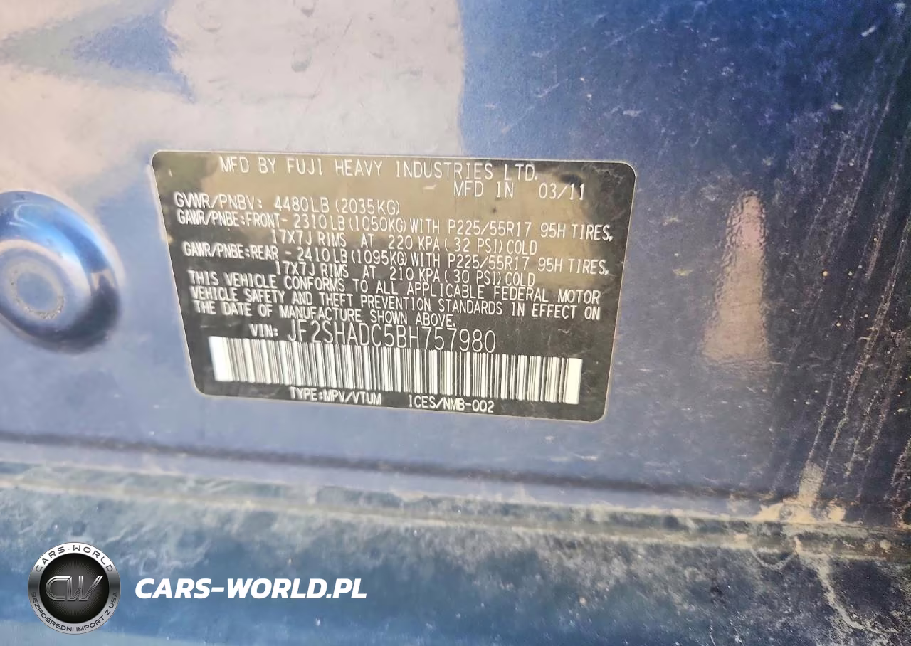 2011 Subaru Forester 2.5X Premium VIN:JF2SHADC5BH757980 - 12