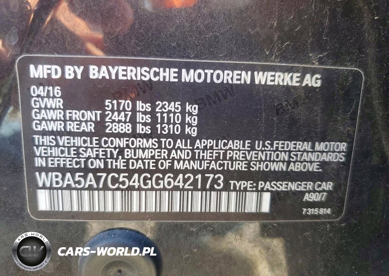 2016 BMW 528 Xi VIN:WBA5A7C54GG642173 - 12