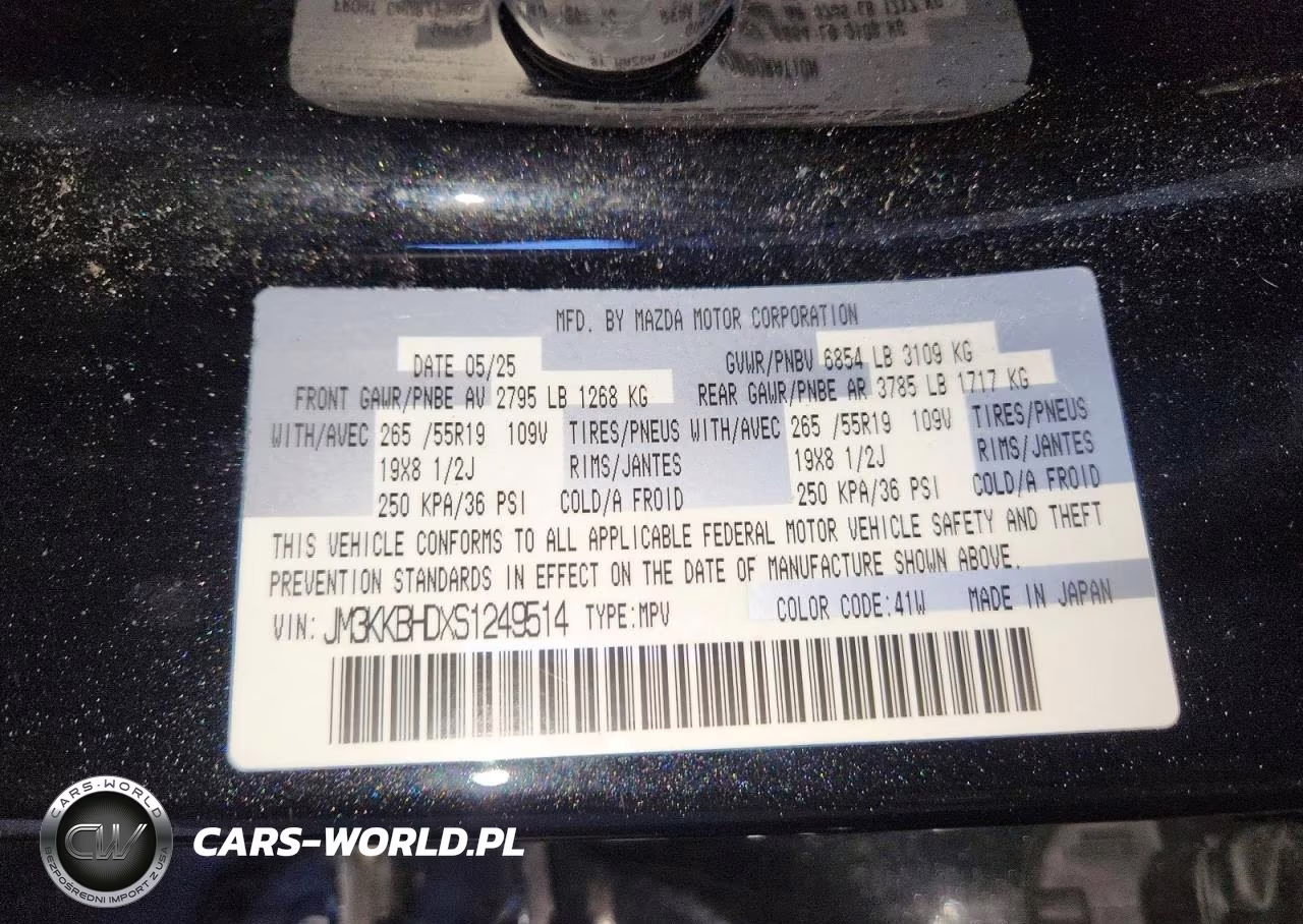 2025 Mazda Cx-90 Preferred VIN:JM3KKBHDXS1249514 - 14